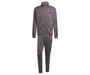 adidas Men's SPORTSWEAR BASIC 3 STRIPES TRICOT TRACKSUIT, Grey Strata, M