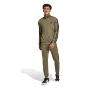 adidas Men's SPORTSWEAR BASIC 3 STRIPES TRICOT TRACKSUIT, Olive Strata, M