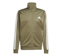 adidas Men's SPORTSWEAR BASIC 3 STRIPES TRICOT TRACKSUIT, olive strata/white, XL Short