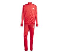 adidas Men's SPORTSWEAR BASIC 3 STRIPES TRICOT TRACKSUIT, pure ruby/white, S