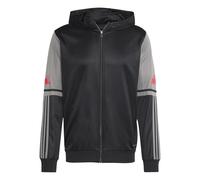 adidas Men's SQUADRA25 HOODY black/team grey four/pure ruby, XL Long