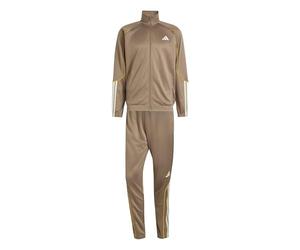 adidas Men's Stadium 3-Stripes Track_Suit, Khaki Six/ivory, L Long