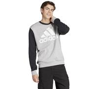 adidas Men's Standard Essentials Big Logo Sweatshirt, Medium Grey Heather/Black, Large
