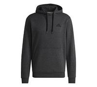 adidas Men's Standard Essentials Fleece Hoodie, Dark Grey Heather/Black, Medium