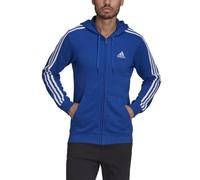 adidas Men's Standard Essentials French Terry 3-Stripes Full-Zip Hoodie, Team Royal Blue/White, Large