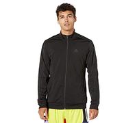 adidas Men's Standard Essentials Warm-Up 3-Stripes Track Top, Black/Black, Large