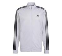 adidas Men's Standard Essentials Warm-Up 3-Stripes Track Top, White/Black, Large