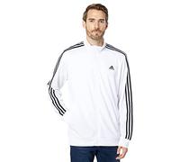 adidas Men's Standard Essentials Warm-Up 3-Stripes Track Top, White/Black, Medium