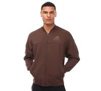adidas Men's Studio Lounge Fleece Track Top in Brown