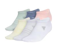 adidas Men's Superlite 3.0 No Show Athletic Socks (6-Pair) Low-Profile Fit with Targeted Padding and Arch Compression Invisible, Misty Green/Preamed Ink/Semi Pink Spark, M (Pack of 6)