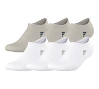 adidas Men's Superlite 3.0 No Show Socks Low-Profile Fit, Arch-Compression and Lightweight Breathable Construction (6-Pair), Wonder Alumina Grey/White, L (Pack of 6)