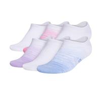 adidas mens Superlite Badge of Sport No Show Socks (6-pair), White/Blue Dawn/Blue Fusion, M