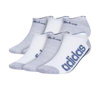 adidas Men's Superlite Linear 3.0 No Show Socks (6-Pair), White/Crew Blue/Collegiate Navy, Large