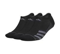 adidas Men's Superlite Stripe 3 3-Pack No Show Sock, Black/Night Grey/Onix Grey, Large (Pack of 3)