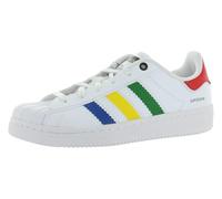 adidas Mens Superstar Lace Up Sneakers Shoes Casual - Black, Red, Cloud White/Core Black/Blue, 13.5 UK