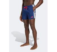 adidas Mens Swim 3 Stripe 5 Inch Swim Short, Dkblue/Purrub, Size Xl, Men Dkblue/Purrub