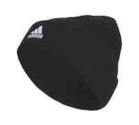 adidas Men's Team Issue Beanie, Standard Fit Cuffed Acrylic Knit Hat/Cap for Winter Cold Weather, Black/White F23, One Size