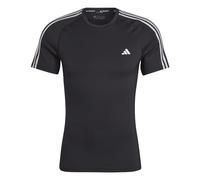 adidas Men's Techfit 3-Stripes Training Tee, Black, L