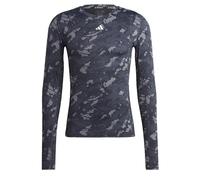 adidas Men's Techfit All Over Print Long-Sleeve T-Shirt, Black/Print, Large