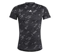 adidas Men's Techfit Allover Print Training Tee, Black/Black, XL