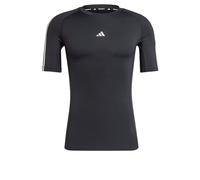 adidas Men's Techfit Compression Training 3-Stripes T-Shirt, Black, M