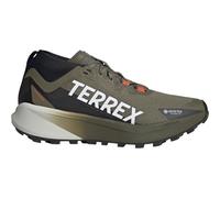 adidas Men's Terrex Agravic Gore-tex Trail Running Shoes Sneaker, Olive Strata/White/Semi Impact Orange, 6.5 UK