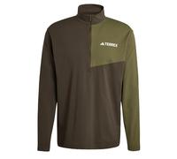 adidas Men's Terrex Multi Climacool Half Zip Long Sleeve Shirt, Shadow Olive, L