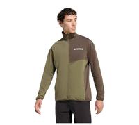 adidas Men's Terrex Multi Climawarm Full Zip Tech Fleece Sweatshirt, olive strata, XL