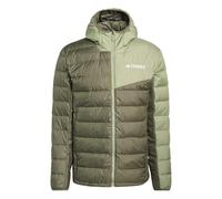 adidas Men's Terrex Multi Light Down CLIMAWARM Hooded Jacket, olive strata/tent green, XS