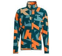 adidas Men's Terrex Multi Printed Full Zip Fleece Jacket, Aurora Ivy/Semi Impact Orange, M