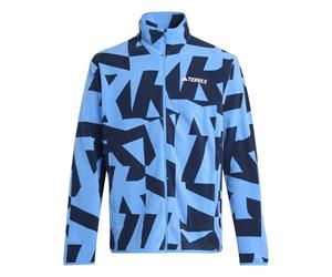 adidas Men's Terrex Multi Printed Full Zip Fleece Jacket, ray blue/legend ink, L