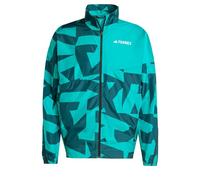 adidas Men's Terrex Multi Printed Wind Jacket, Pure Teal/Aurora Ivy, 3XL