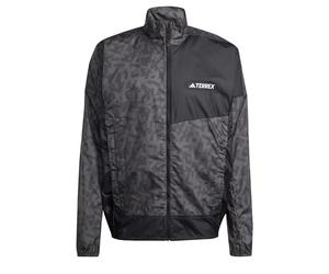 adidas Mens Terrex Trail Running Wind Jacket Charcoal/black M