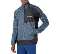 adidas Men's Terrex Trail Running Wind Jacket, Wonder Steel/Black, XXL