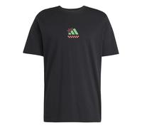 adidas Men's Three Slice Life, Pizza Back Graphic Tee, Short Sleeve, Black, XL