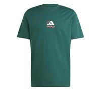 adidas Men's Three Slice Life, Pizza Back Graphic Tee, Short Sleeve, Collegiate Green, L