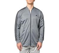 adidas Men's Three Stripe Tricot Full-Zip Jacket, Dark Grey Heather, M