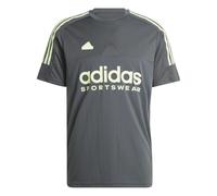 adidas Mens Tiro T-Shirt Grey/Green Spark XL