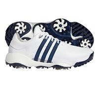 adidas Men's TOUR360 22 Golf Shoes, Footwear White/Silver Metallic/Team Navy Blue, 9.5