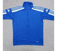 adidas Mens Track Jacket Large Blue Aeroready Breathable Full Zip Training Top