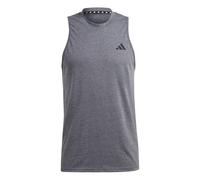 adidas Men's Train Essentials Feelready Training Sleeveless Tee, Dark Grey Heather/White/Black, M