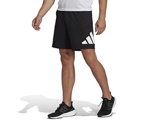adidas Men's Train Essentials Logo Training Shorts, Black/White, S 7 inch