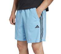 adidas Men's Train Essentials Piqué 3-Stripes Shorts, Semi Blue Burst/Black, Large