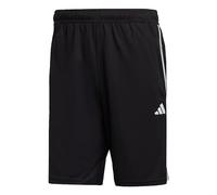 adidas Men's Train Essentials Piqué 3-Stripes Training Shorts, Black/White, M Tall