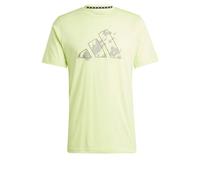 adidas Men's Train Essentials Seasonal Training Graphic Tee, Pulse Lime/Silver Pebble, L