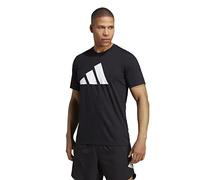 adidas Men's Train Essentials Feelready Logo Training Tee, Black/White, L