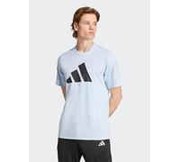 adidas Mens Training Essentials Big Logo T-Shirt, Glow Blue/Black, Size L, Men Glow Blue/Black