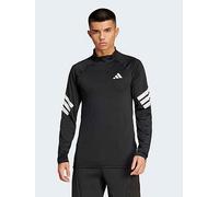 Adidas Icon 3 Stripes Half Zip Long Sleeve T-shirt Black L Men