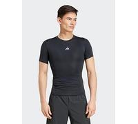 adidas Mens Training TechFit T-Shirt - Black, Black, Size L, Men Black