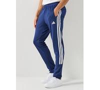 adidas Men's Workout Essentials All-Set 3-Stripes Knit Pants, Dark Blue/White, XXL